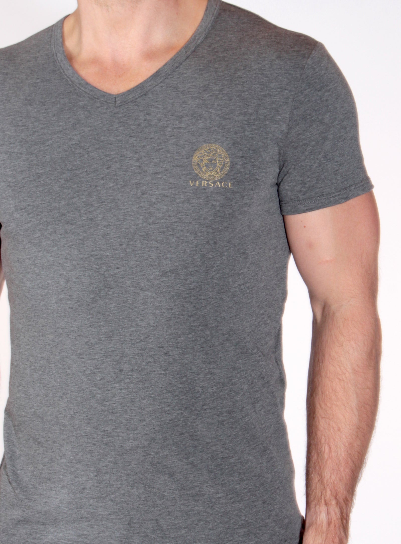 Versace Underwear V-Neck Tee in grey – view 2 of 4