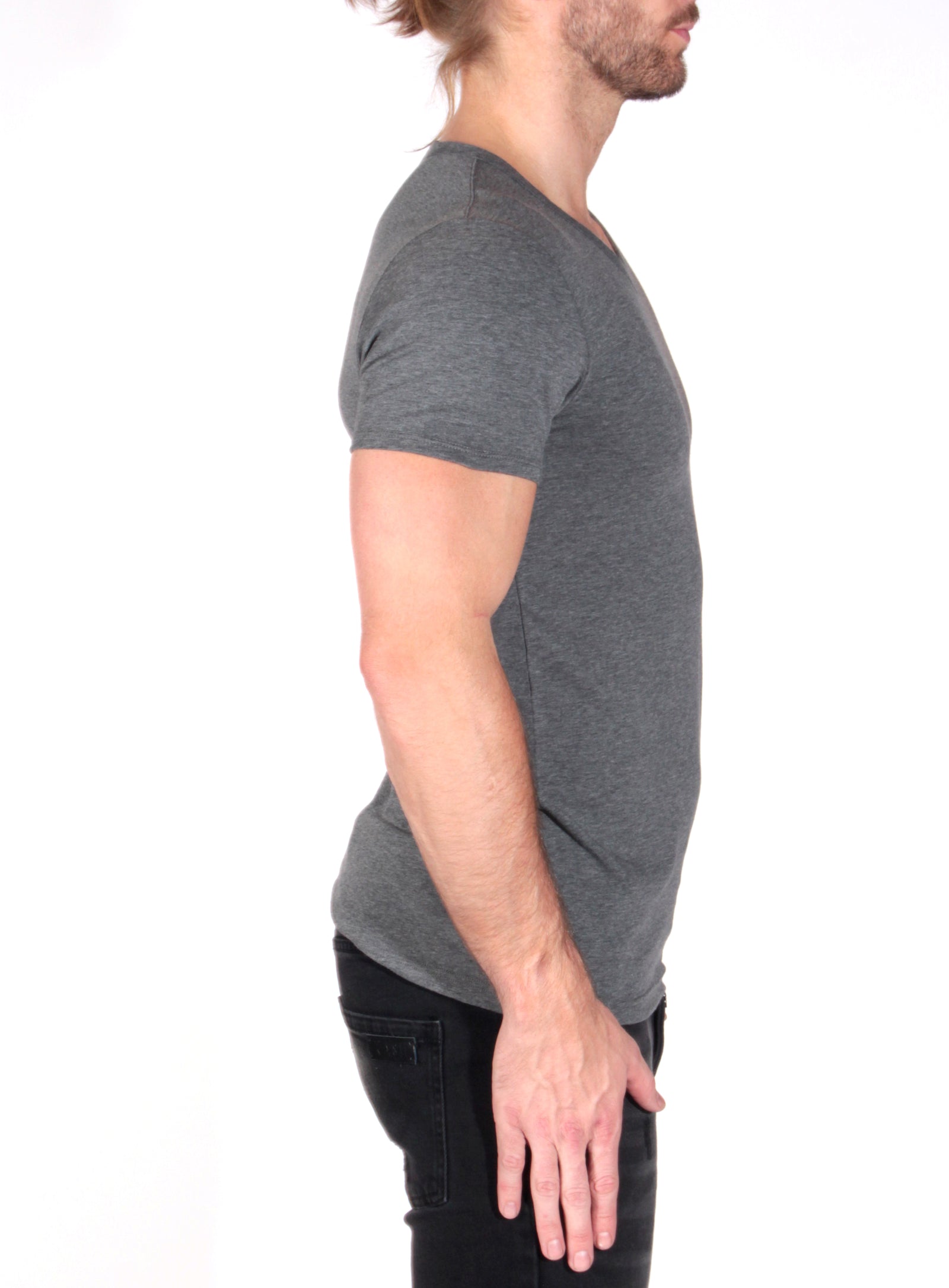 Versace Underwear V-Neck Tee in grey – view 3 of 4