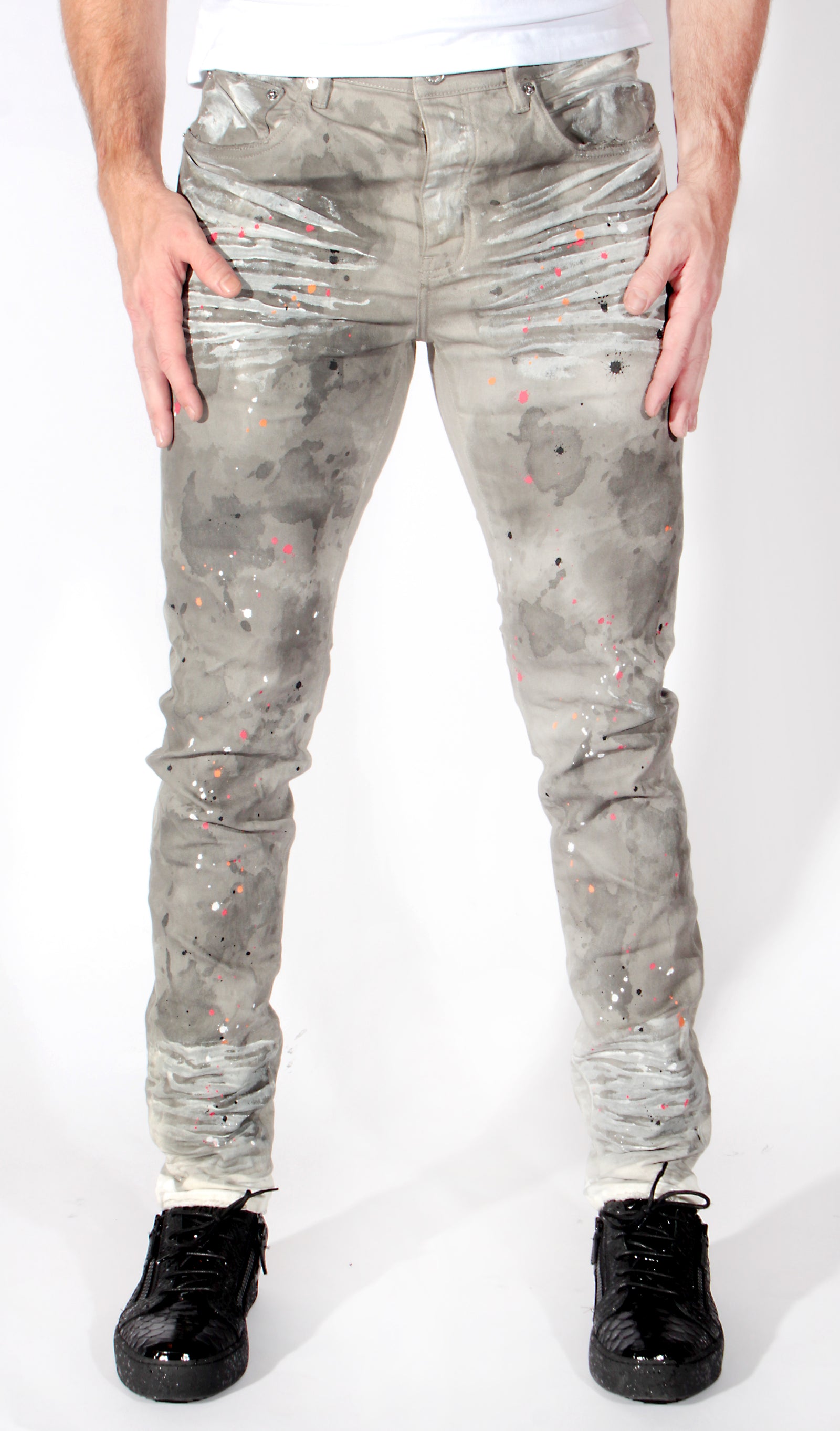 Purple Brand P001 Jean in White Soft Wax Paint – view 1 of 3