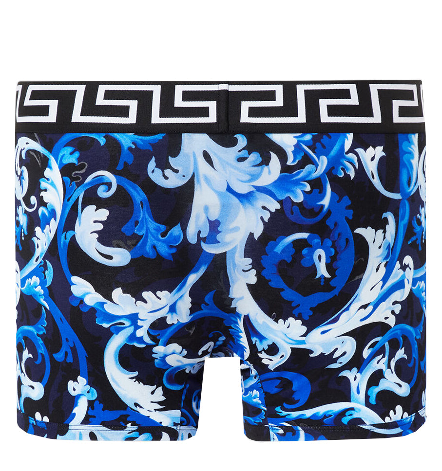 Versace Blue Barocco Print Low Rise Trunks — alternate view