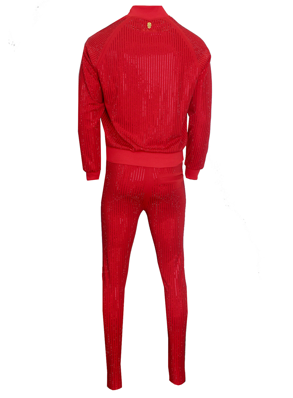 Men's Long Sleeve Diamond Jacket-Red