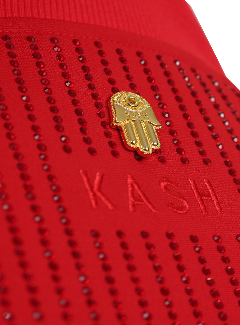 Men's Long Sleeve Diamond Jacket-Red