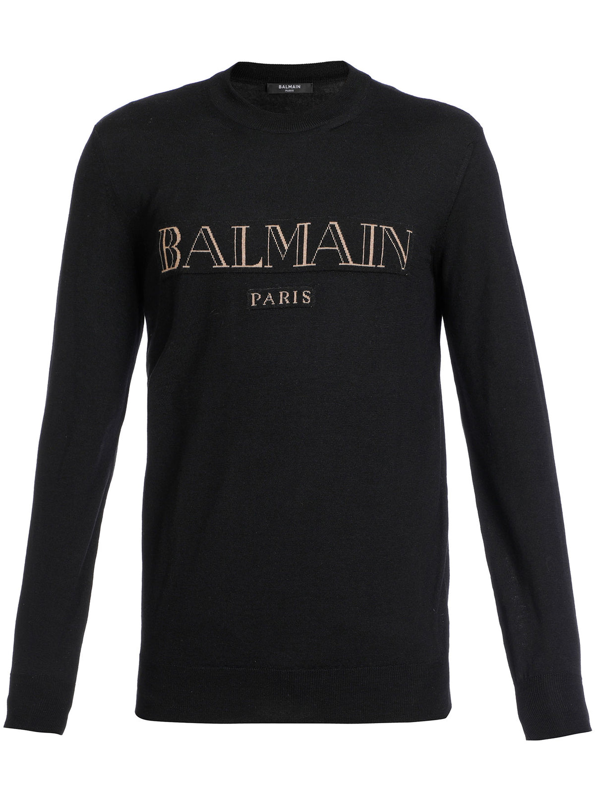 BALMAIN MERINO CREWNECK SWEATER - BLACK