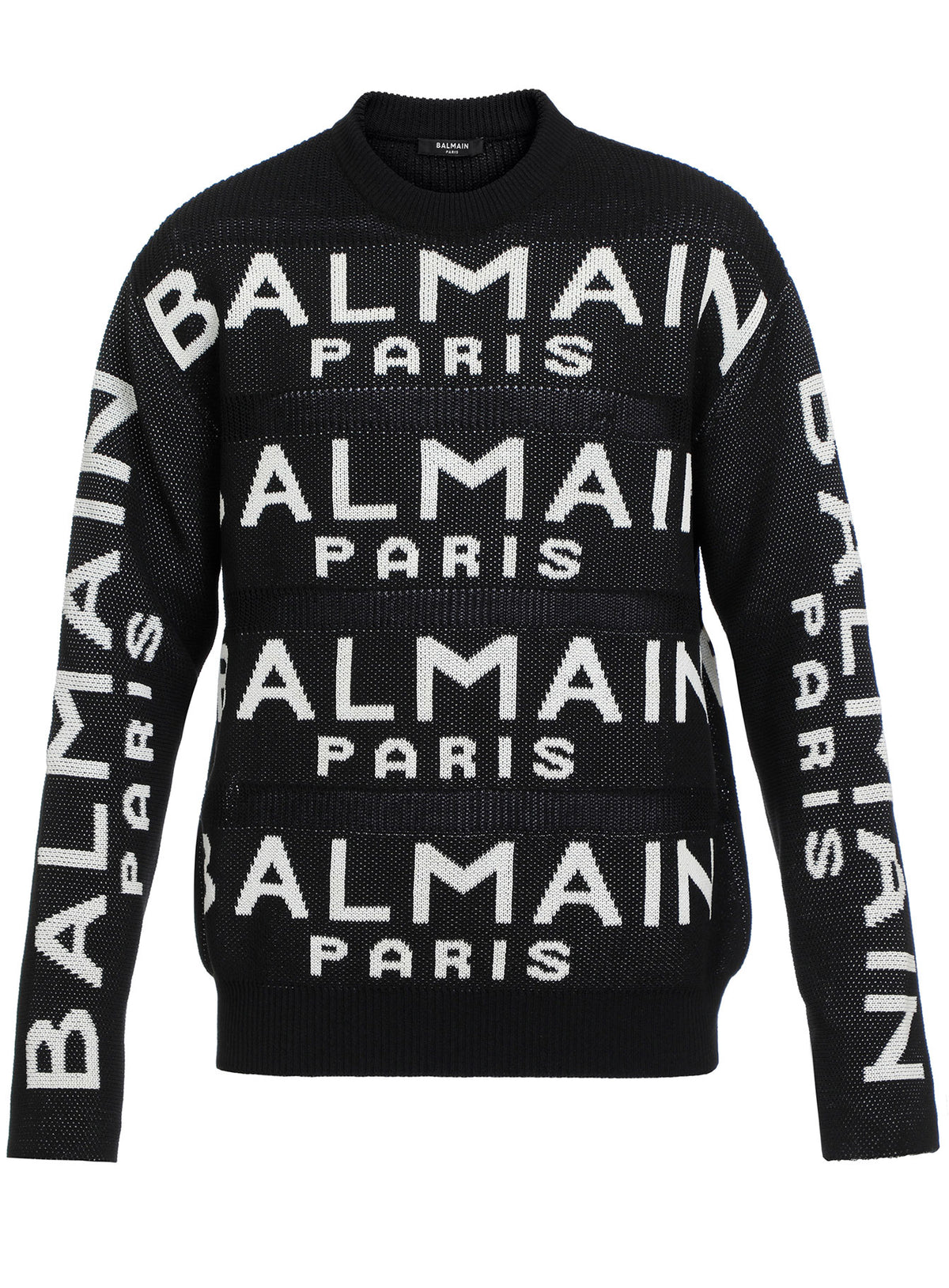 AO BALMAIN KNITTED CREWNECK - NOIR/BLANC