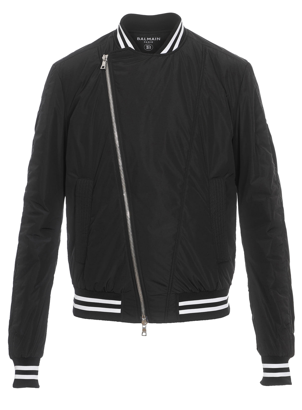 BALMAIN NYLON BOMBER JACKET - BLACK