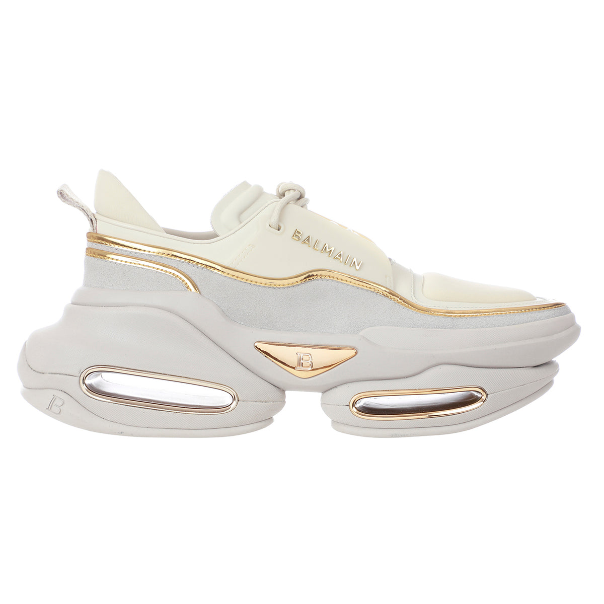 B BOLD LOW-CALFSKIN&SUEDE - WHITE