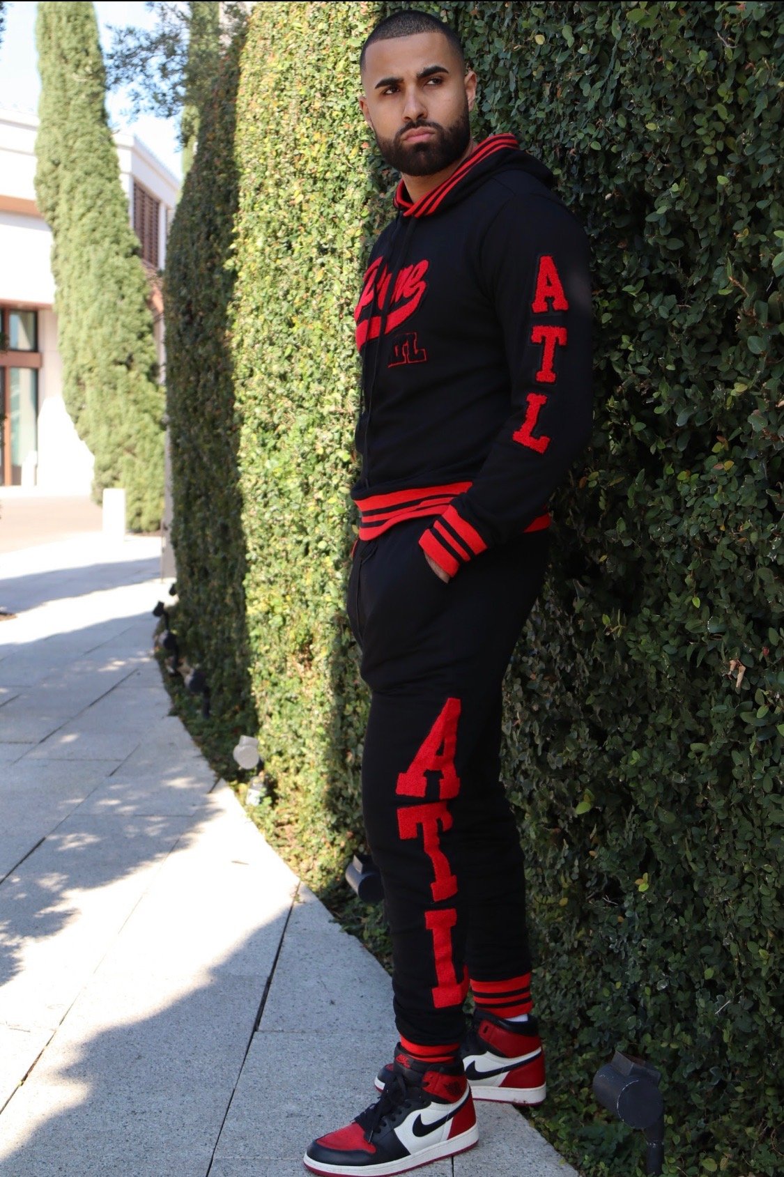Pure Logo Varsity Joggers in black and red – view 10 of 10