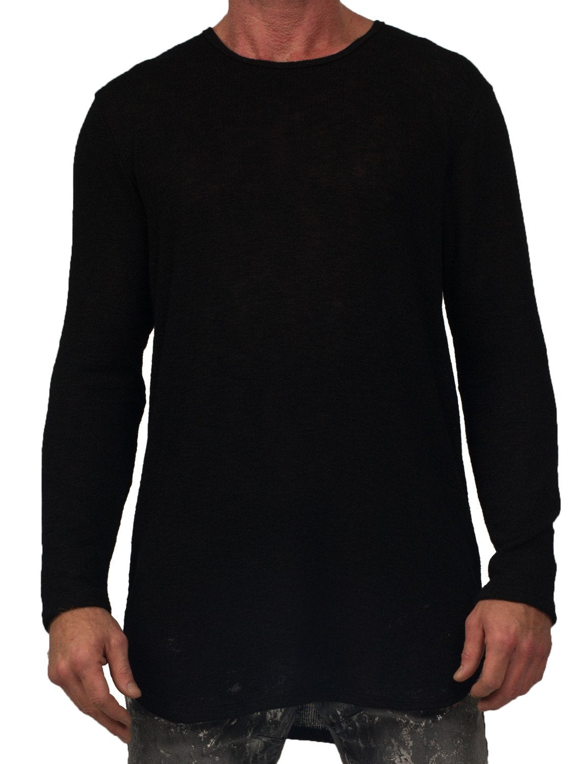 Kash Elongated Soft Knit Sweater in black – view 1 of 6