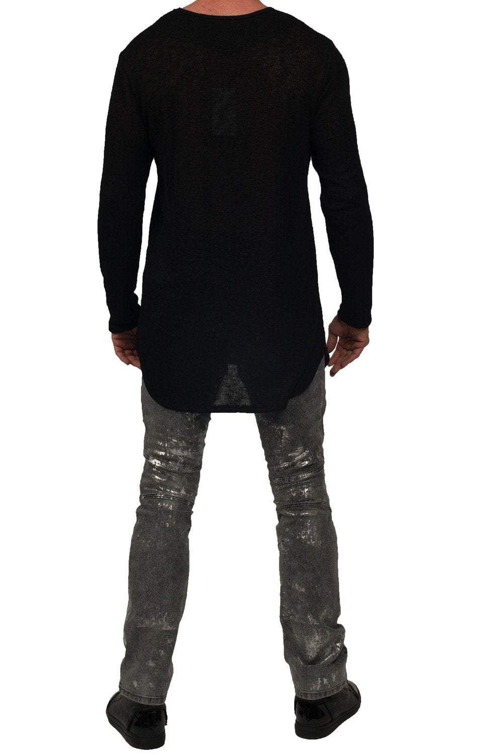 Kash Elongated Soft Knit Sweater in black – view 6 of 6