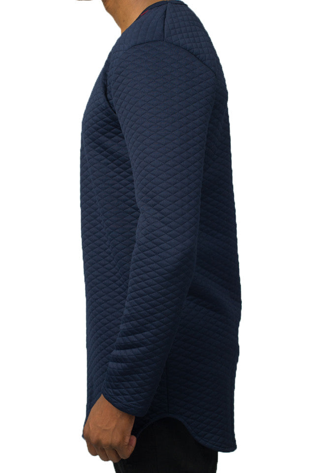 Kash Diamond Quilt Long Sleeve Navy Tunic in navy – view 2 of 3