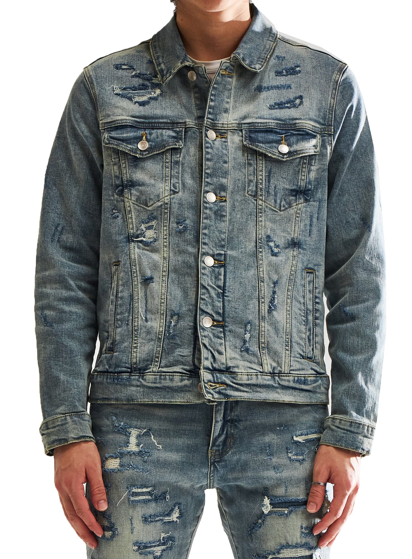 Embellish men's Stefan denim jacket in blue – view 1 of 2