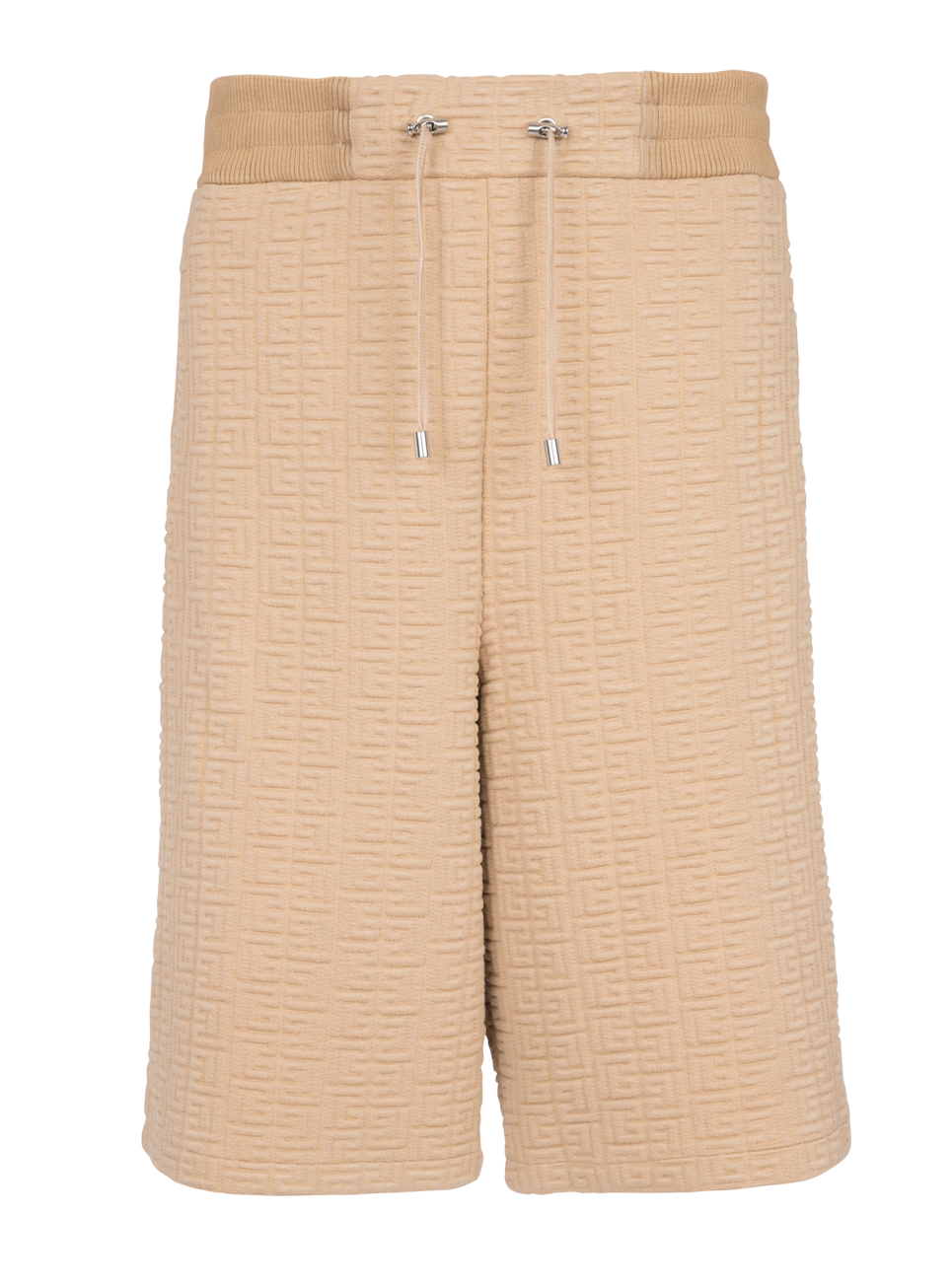Balmain Embossed Monogram Bermuda Shorts in camel – view 4 of 4