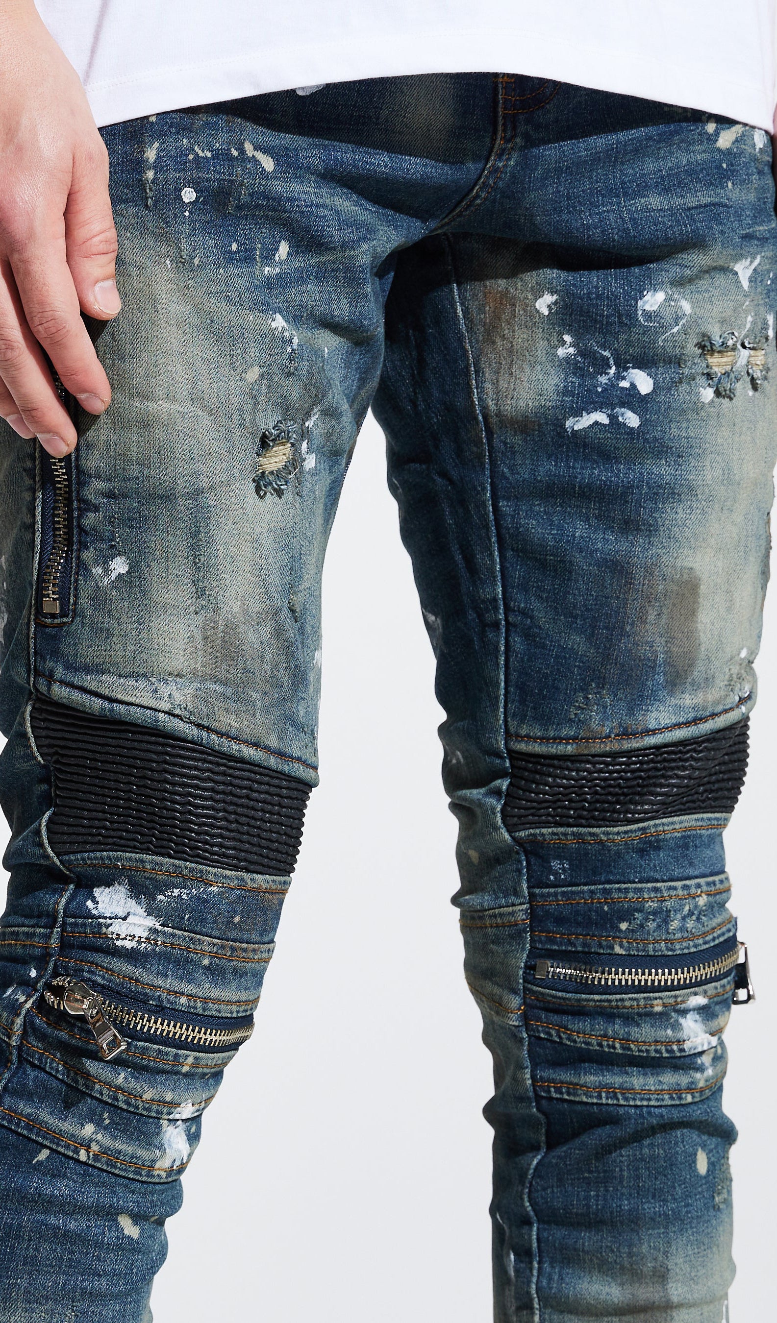 Embellish Sunny Biker Denim in Dirty Indigo – view 3 of 3