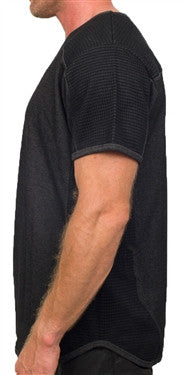 Double Knitted Mesh Tee in black – view 2 of 3