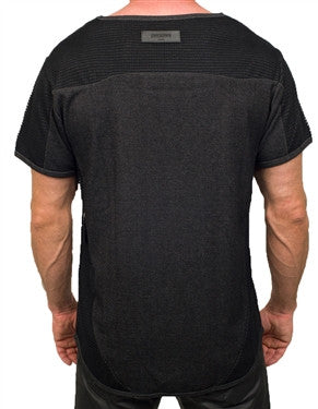 Double Knitted Mesh Tee in black – view 3 of 3