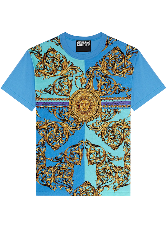 JERSEY COTTON SS TEE WITH SUN GARLAND PRINT-MULTI