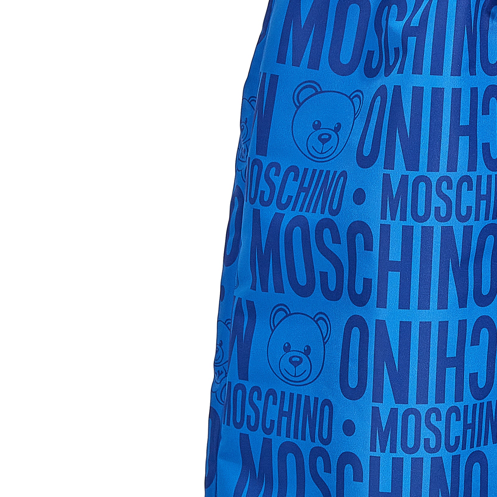 Moschino Boys Swim Shorts with Allover Print in blue – view 3 of 3