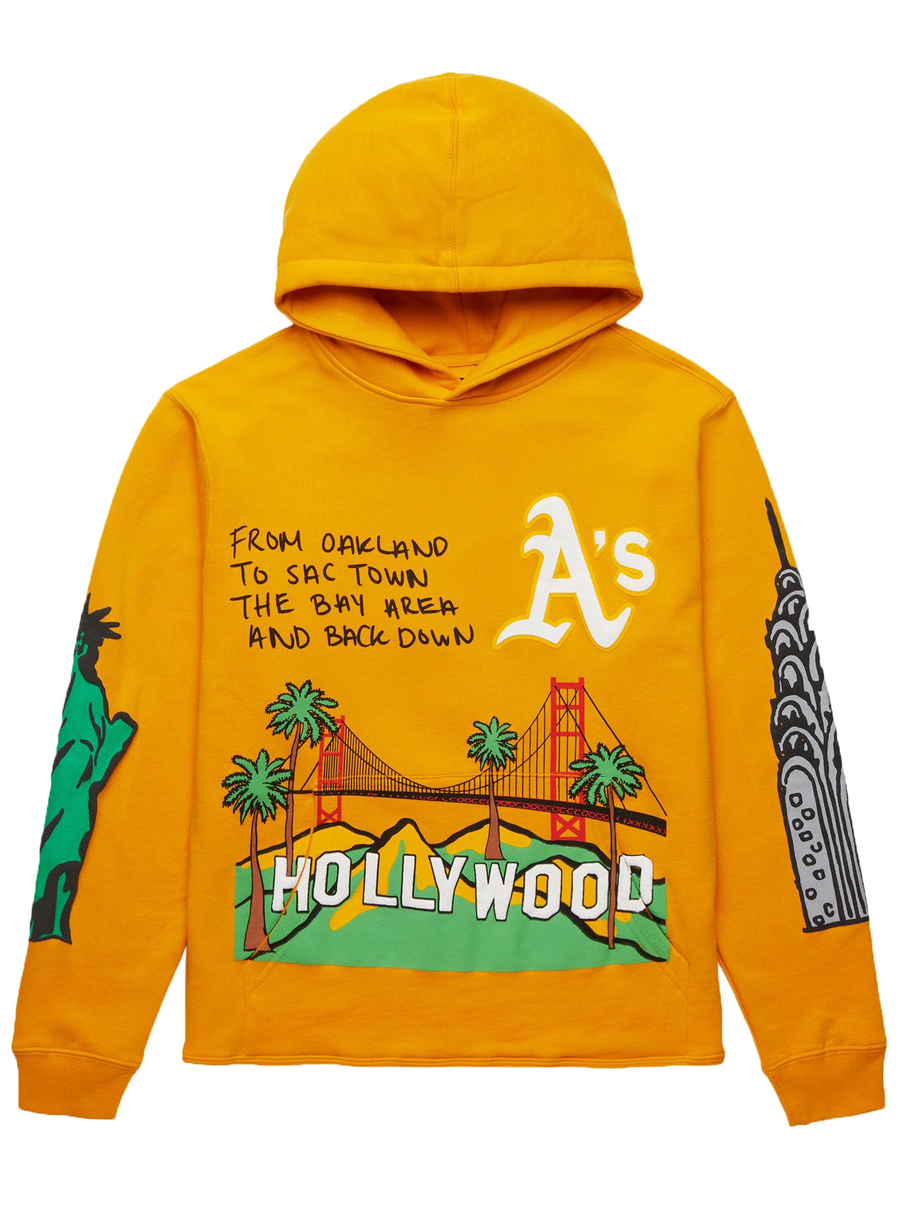 Homme + Femme Cali to NYC Hoodie in mustard – view 1 of 2