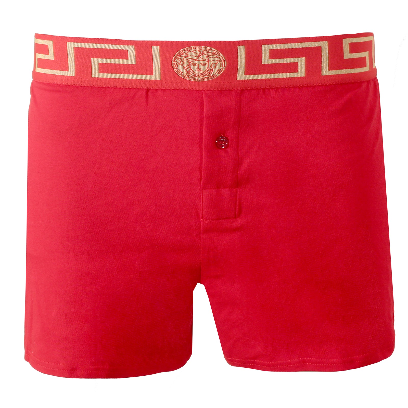 Versace Men's Greca Border Short Boxer Brief in red/gold – view 1 of 2