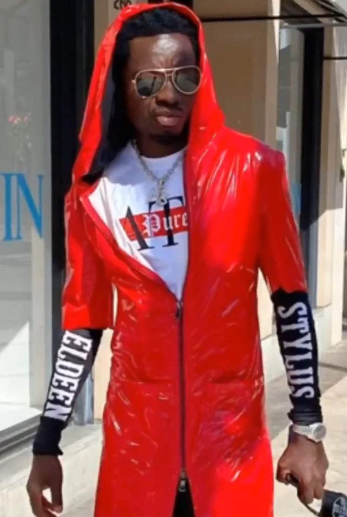 Red and Black Pure ATL Logo Diamond Tee