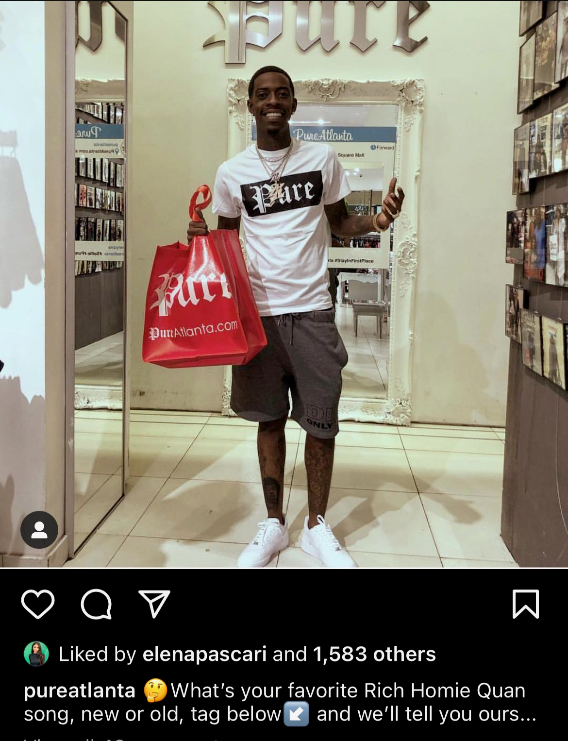 New 2021 Stretch Pure Tee White with Black Block Logo