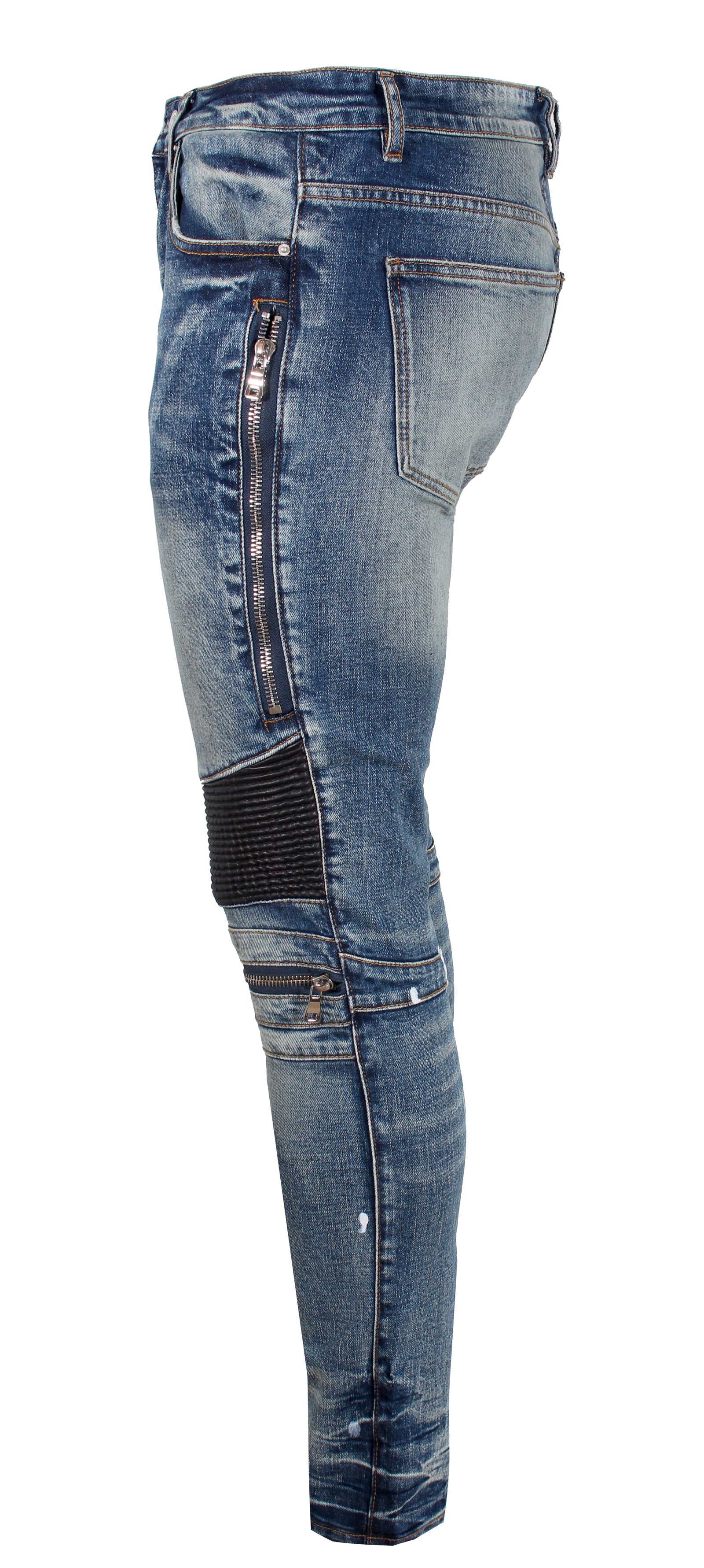 Embellish Sunny Biker Blue Denim in blue wash – view 2 of 3