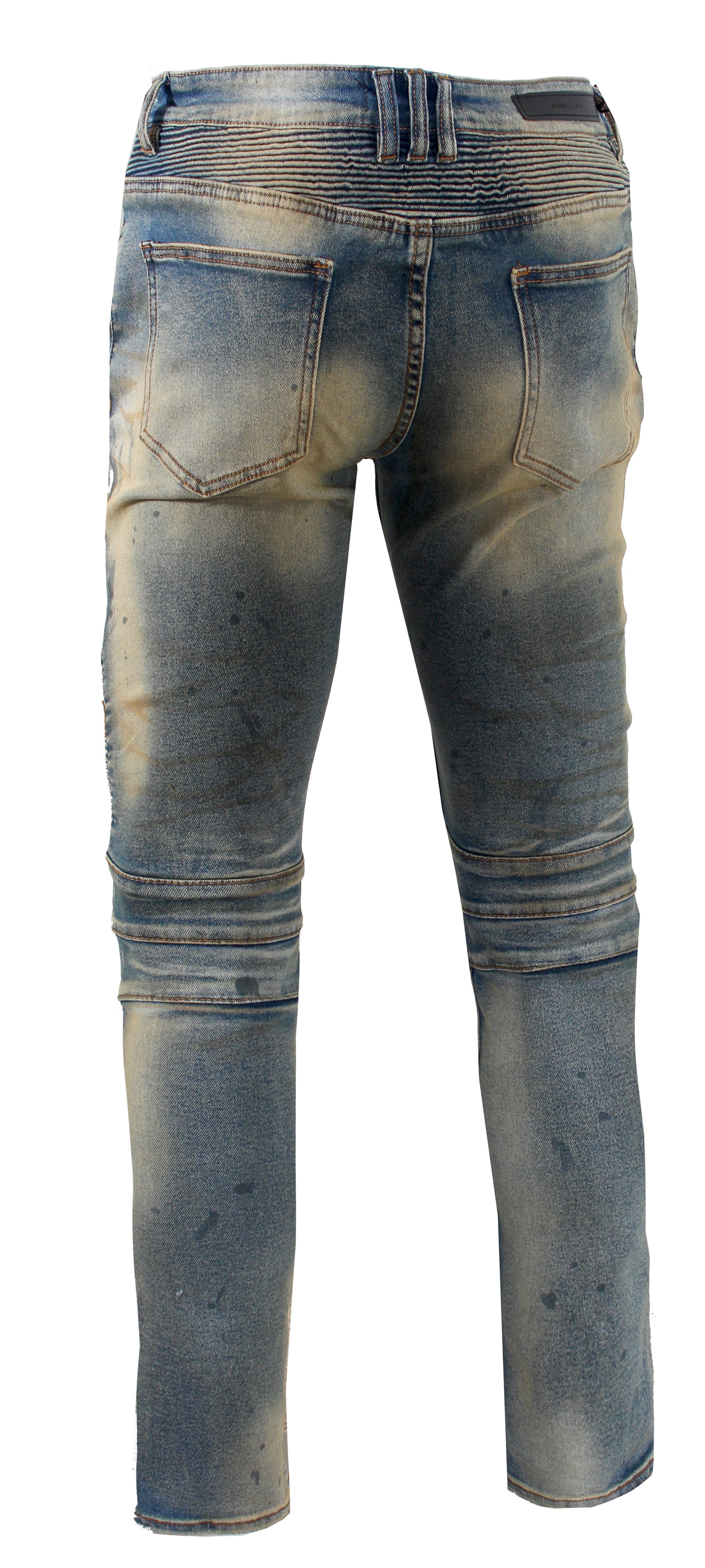Embellish Hilton Biker Denim in dirty indigo wash – view 2 of 2