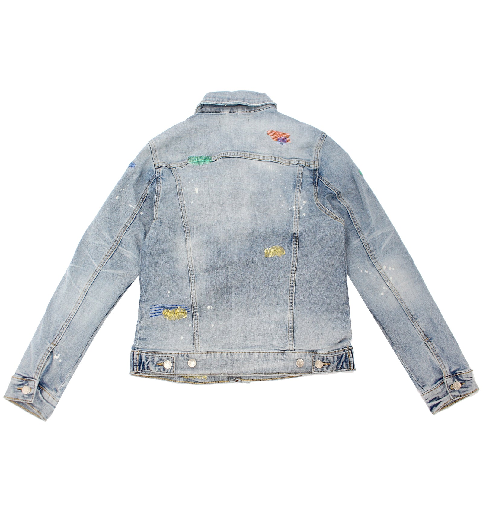 Embellish Iris Denim Jacket in blue stitched wash – view 2 of 2