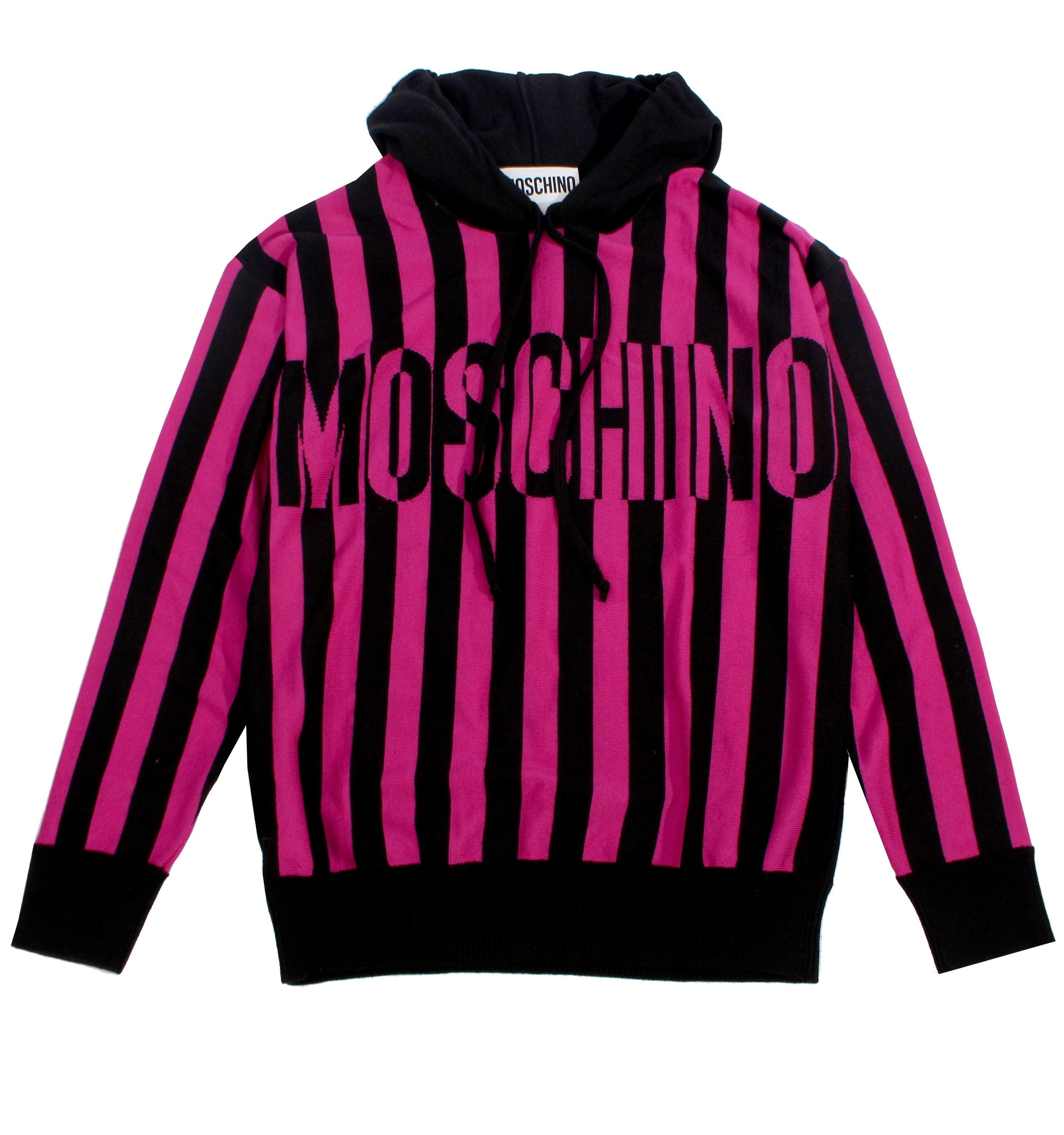 Moschino Pullover Hooded Sweater - Black & Pink