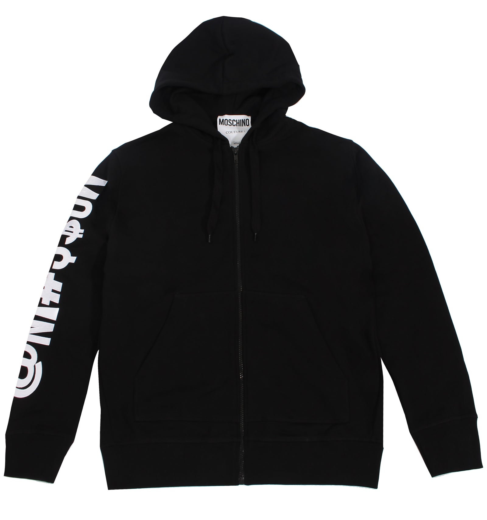 Moschino Embroidered Zip-Up Jacket in black – view 1 of 3