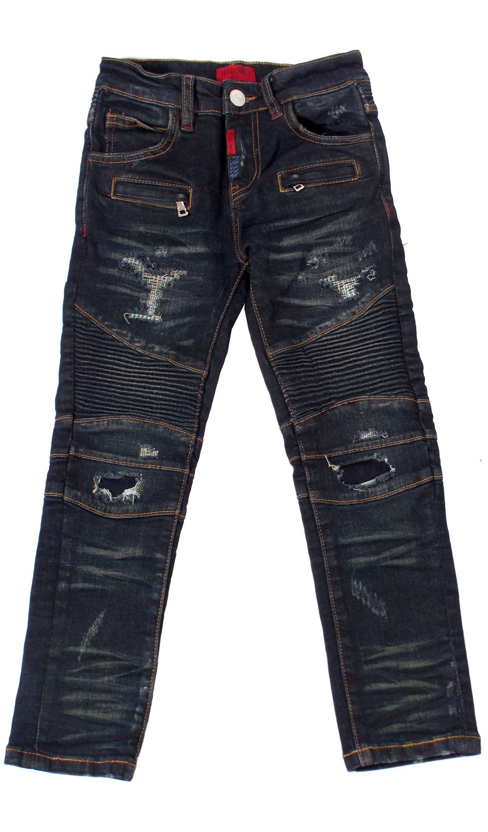 Haus of JR Damien Biker Jeans in Deep Indigo – view 1 of 2