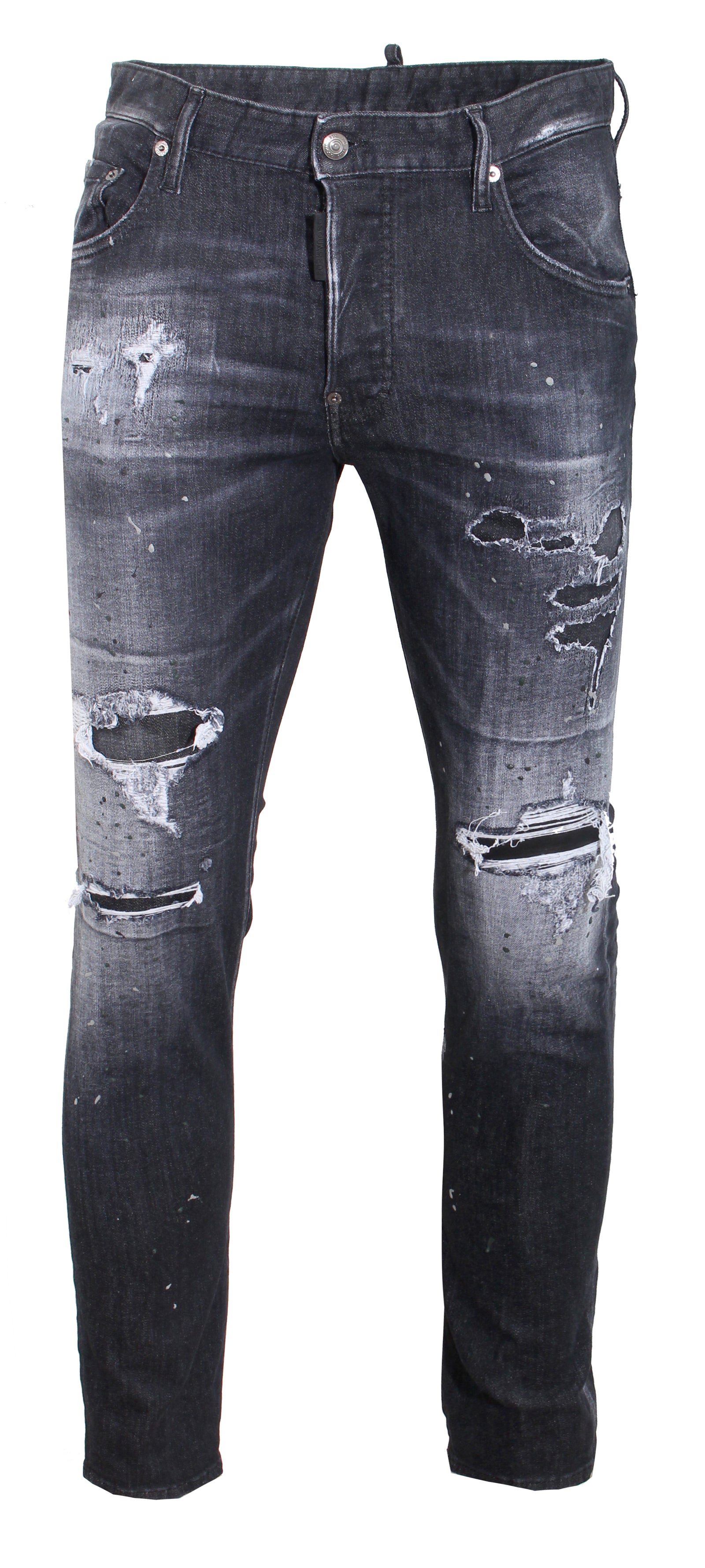 DSQUARED2 Black Jeans with Back Logo Print in black wash – view 1 of 2