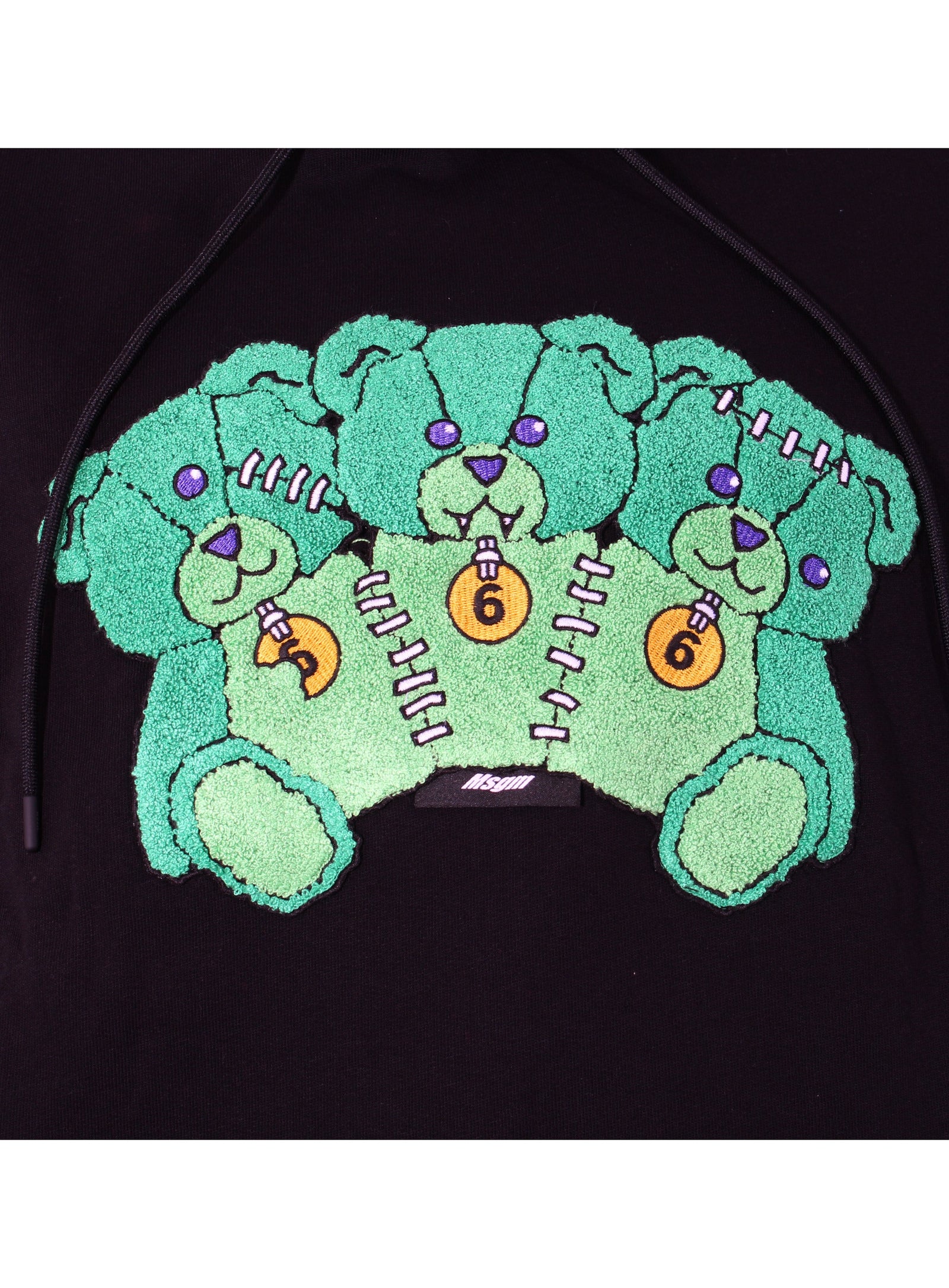 MSGM Long Sleeve Bears Hoodie in black — alternate view