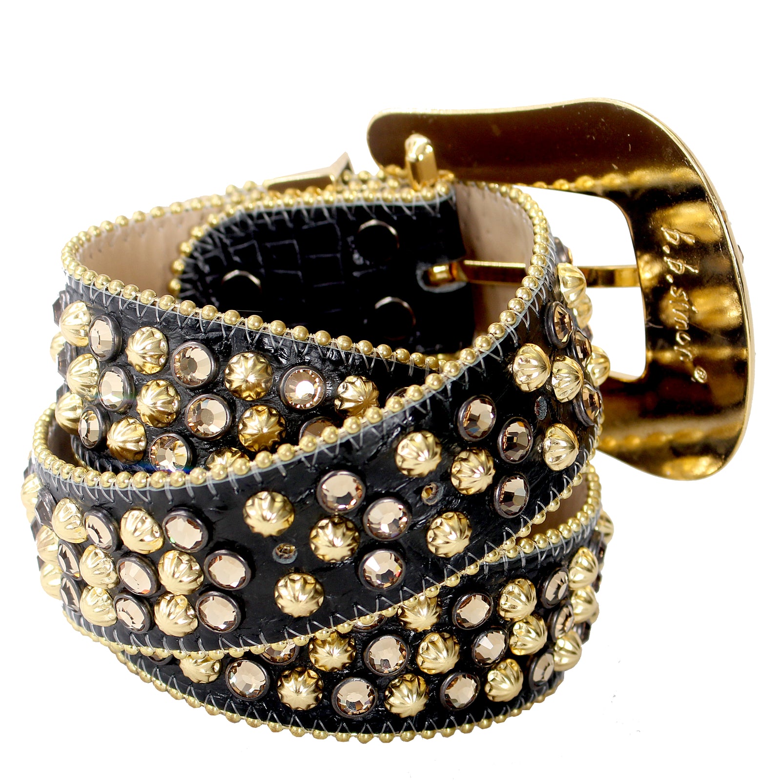 B.B Simon 2617 Lavasan Belt in black and gold, Swarovski crystal belt – view 5 of 6