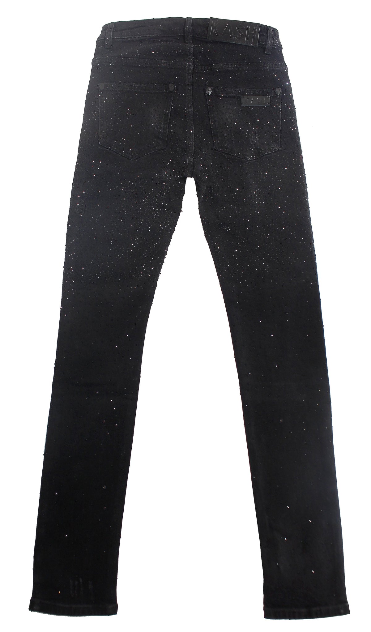 Kash Slim Fit Black Denim w/black crystals