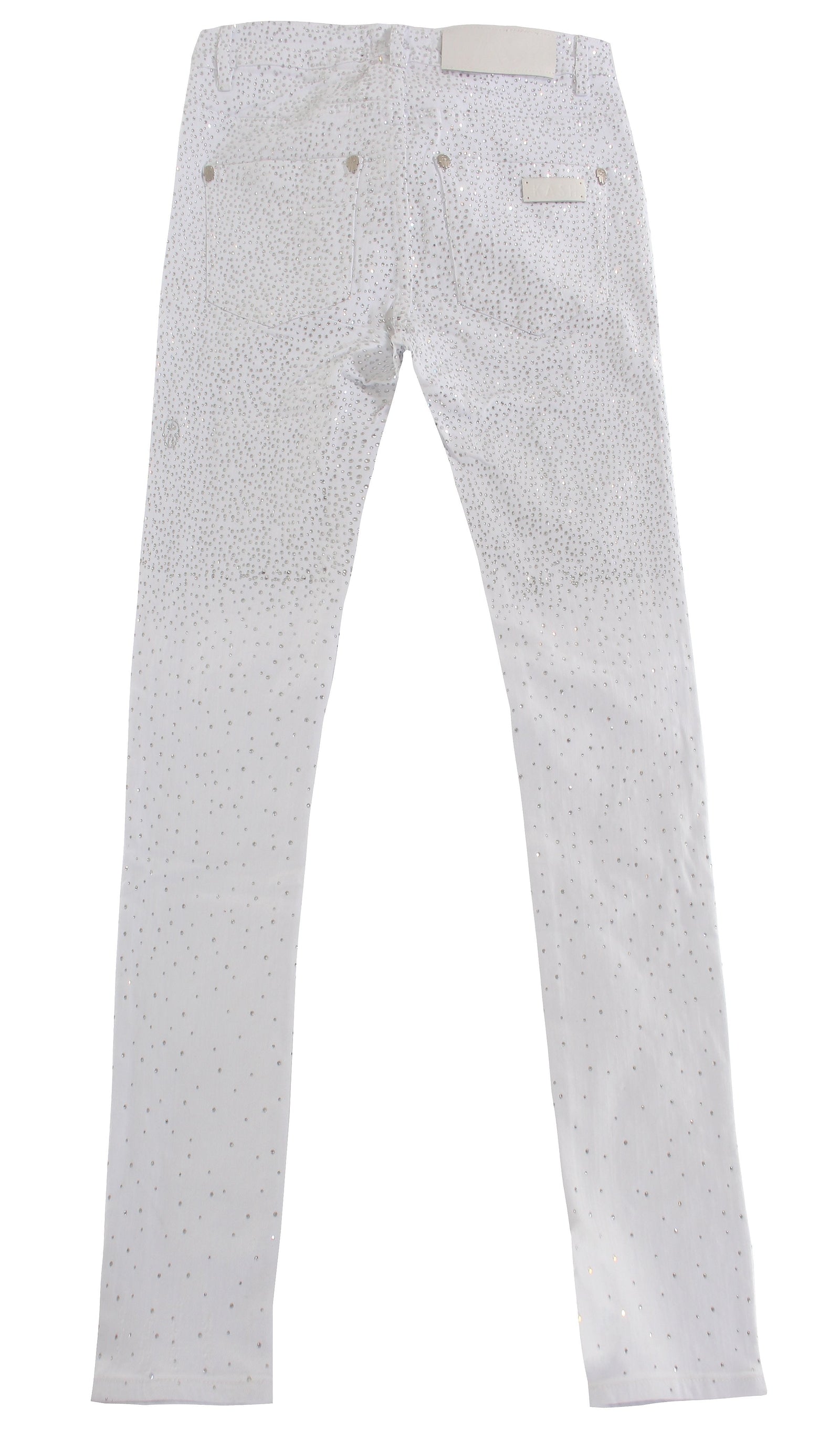 Kash Slim Fit White Denim with clear crystals – view 9 of 12