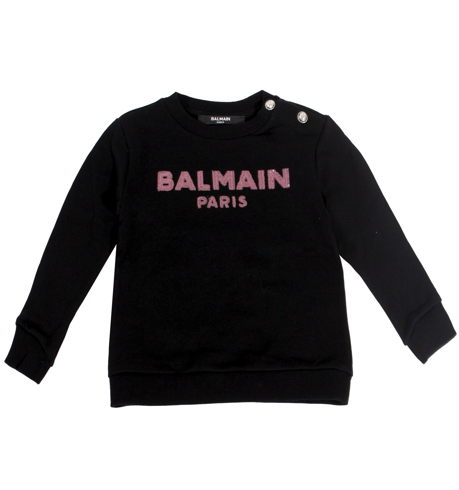 Balmain Baby Logo Sweatshirt with Buttons in black – view 1 of 2
