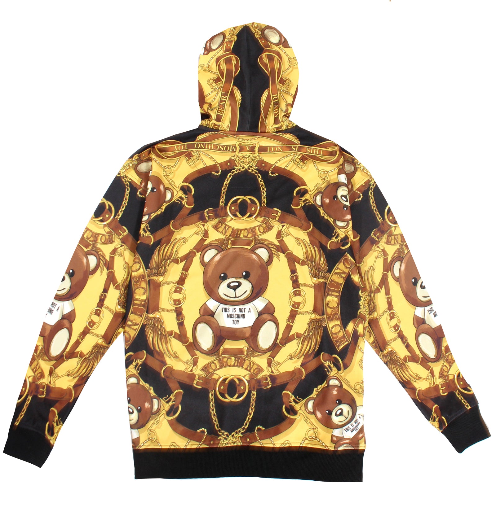 Moschino Teddy Sweatshirt Hoodie in Black and Gold – view 3 of 3