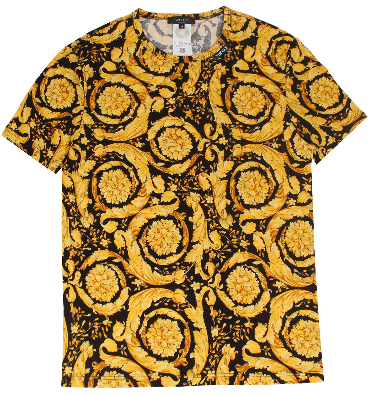 Barocco Print Tee - Black and Gold