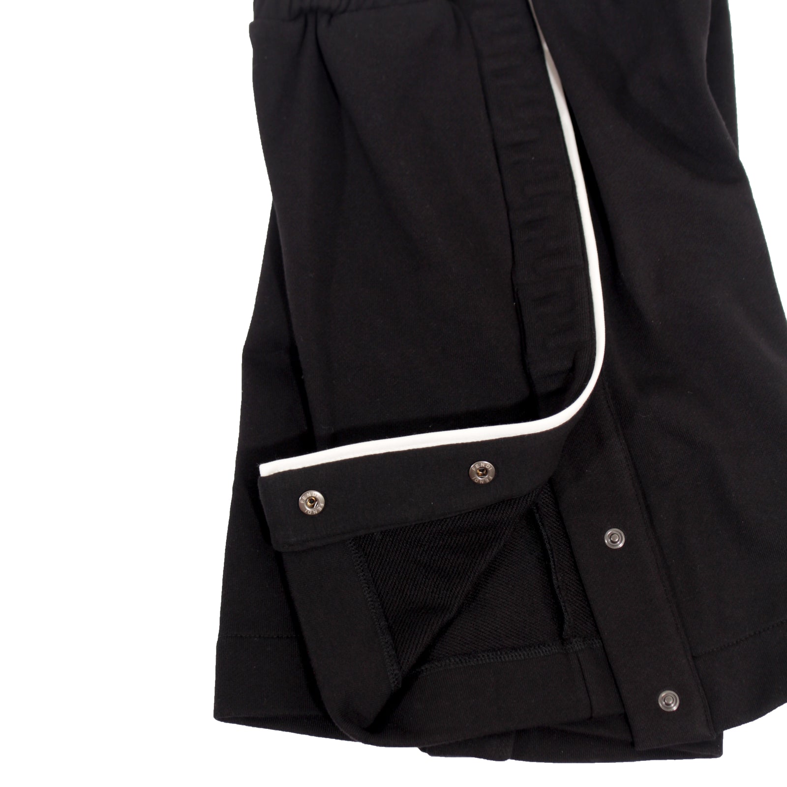 Fendi Kids Track Shorts with Side Snap and Logo Trim in black – view 3 of 3