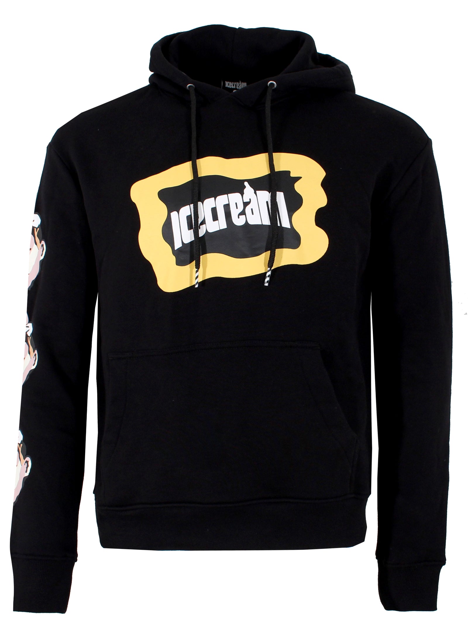 Icecream Flag Long Sleeve Hoodie in black – view 1 of 4