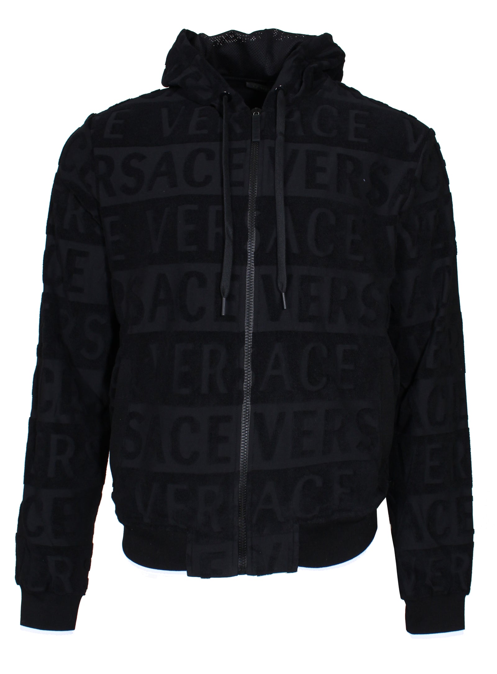 Versace men's all over logo track jacket with white trim