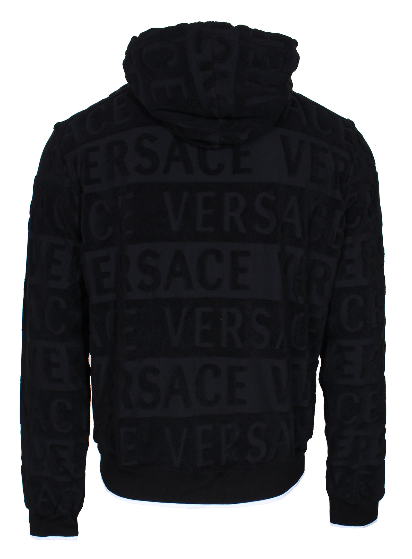 Versace men's all over logo track jacket with white trim — alternate view 1