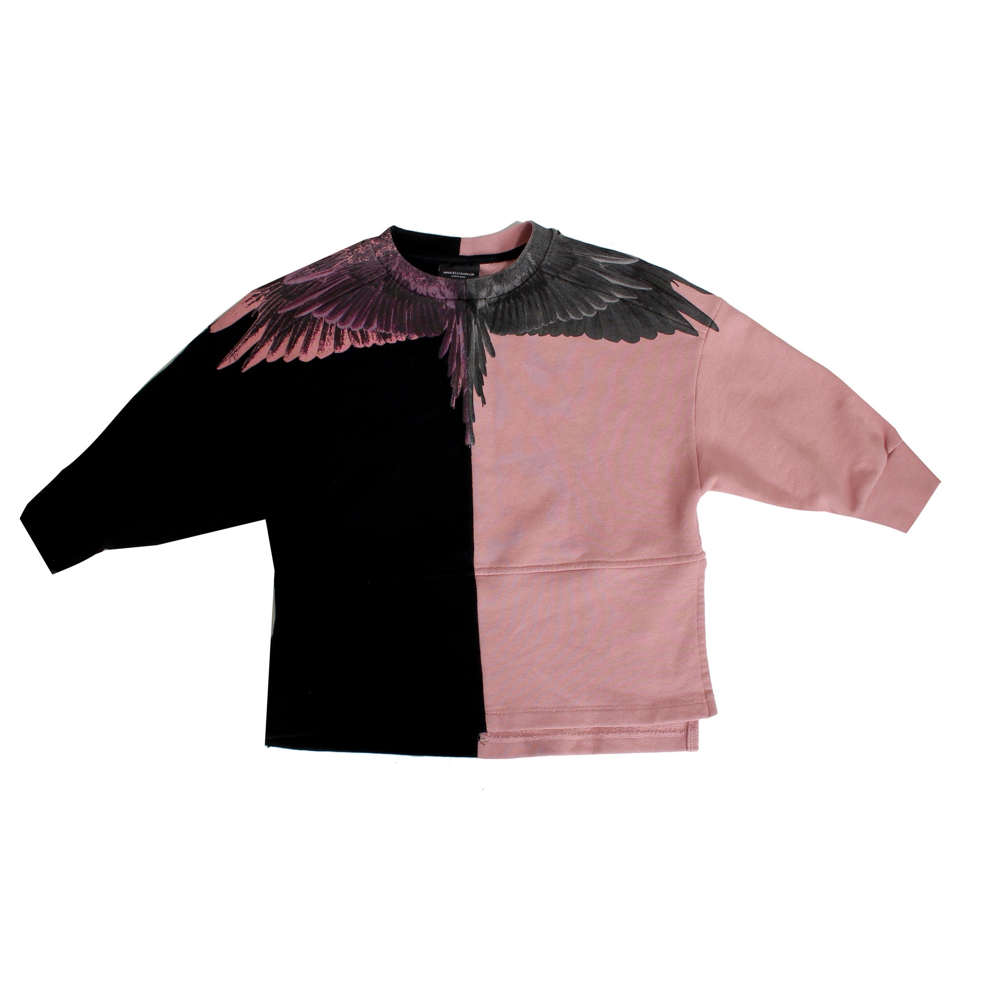 Girls Wing Sweatshirt-Pink and Black