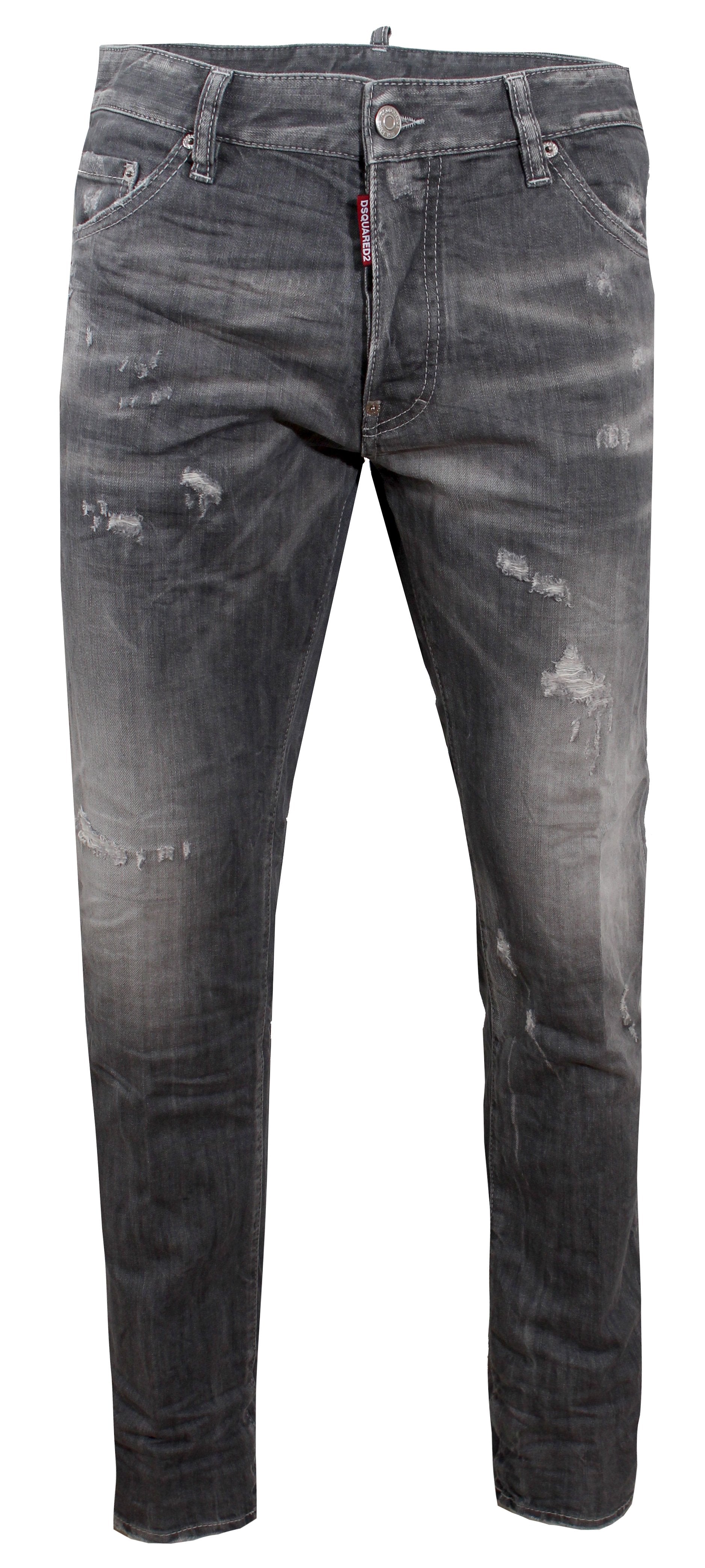 Grey Distressed Cool Guy Jeans