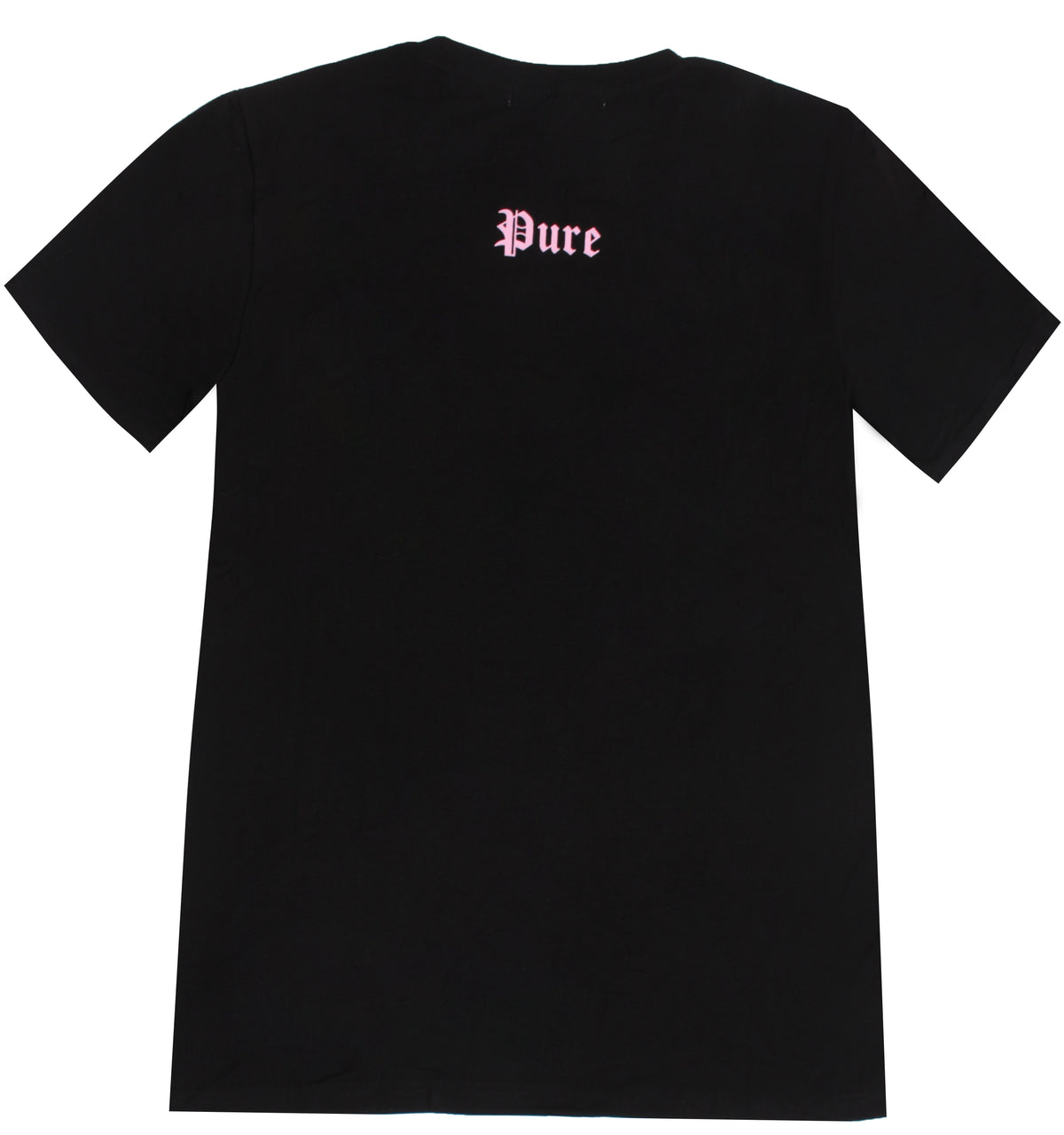 New 2021 Stretch Black Tee with Pink Block Logo