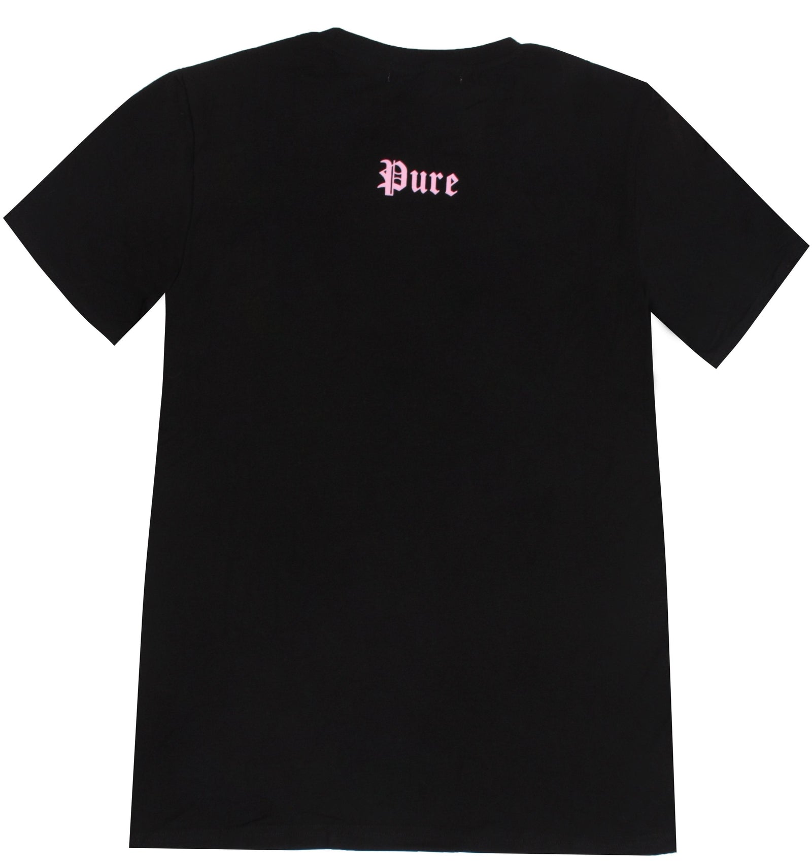 Pure Stretch Black Tee with Pink Block Logo in black/pink – view 2 of 2