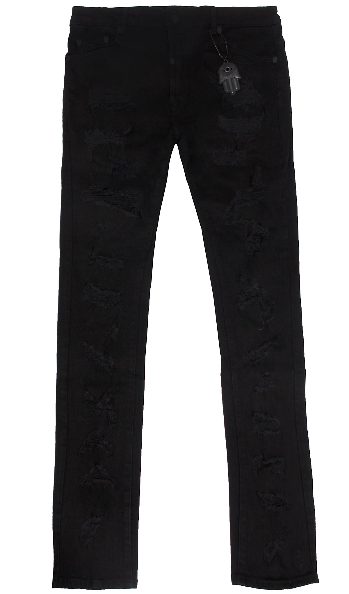 Men's Distressed Black Kash Denim