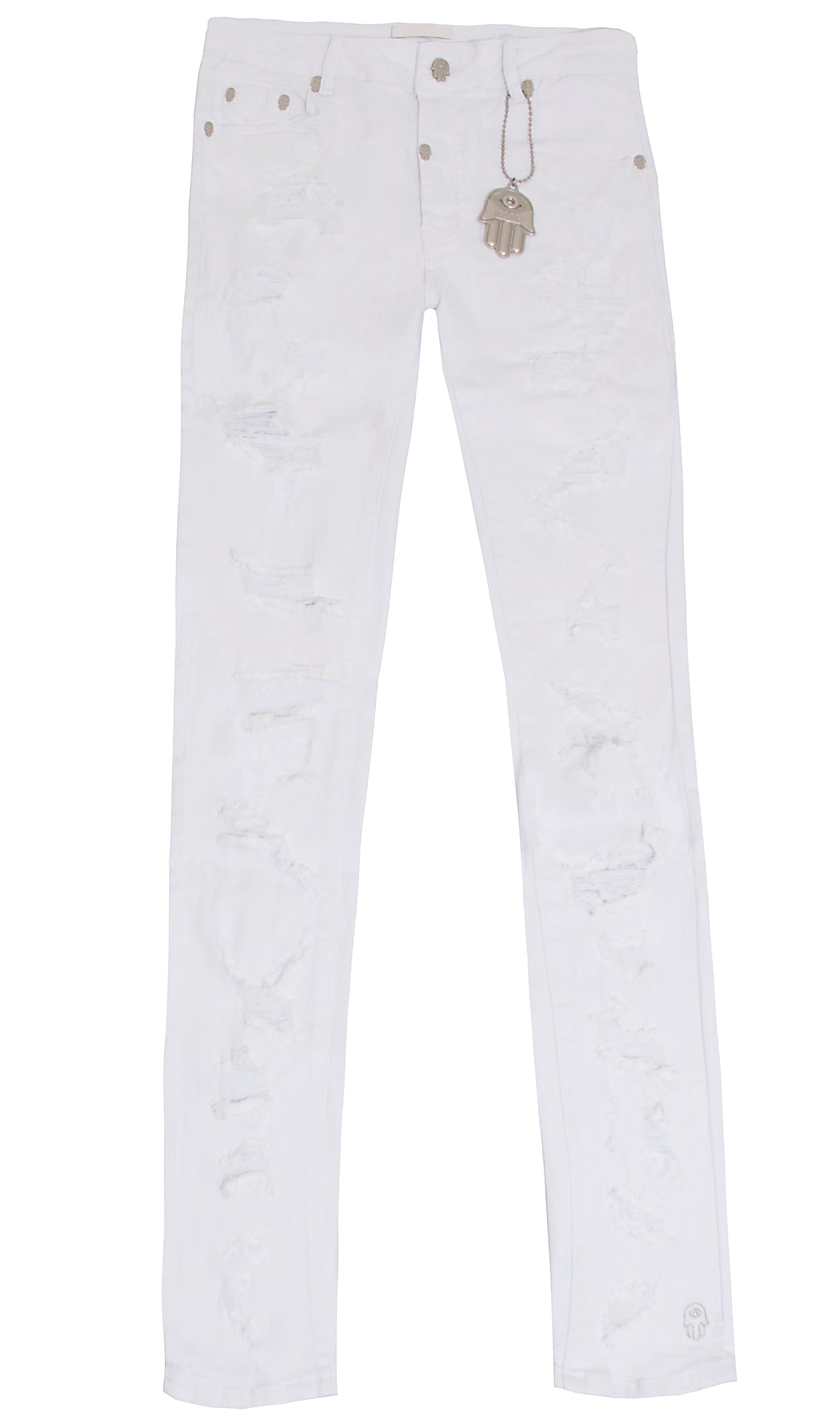 Kash Distressed White Denim