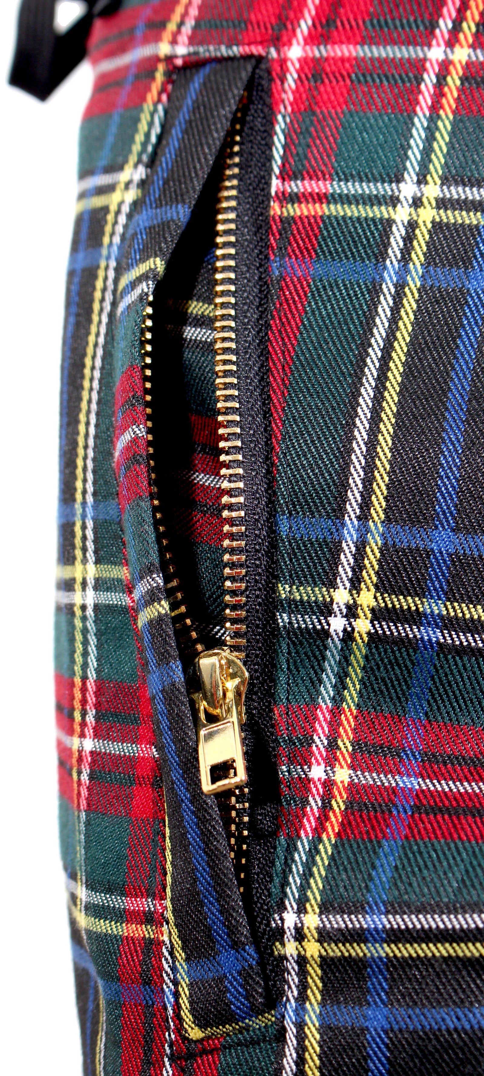 Kash Plaid Track Pants with Embroidered KASH in red/navy/green plaid – view 8 of 8